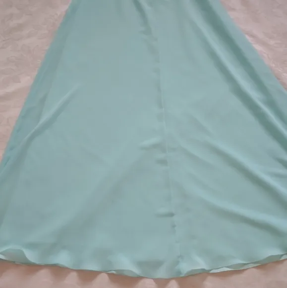 Sorella Vita Halter flowy chiffon gown maxi dress with overlay