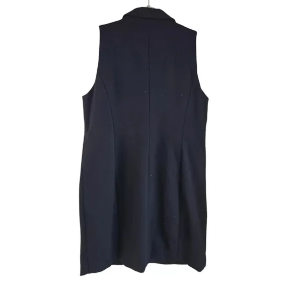 Spanx Large The Perfect Vest Dress Ponte Black Sleeveles Minimalist Office Siren