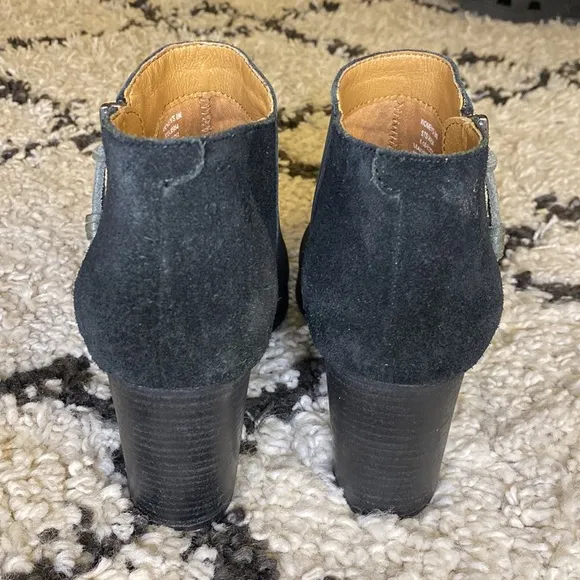 Sperry Dasher Lille Heeled Ankle Black Leather Booties size 8