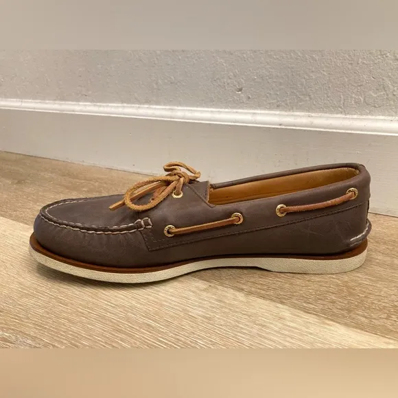 Sperry Gold Cup Luxury Collection Brown Boat Shoes Penny Loafers Mens US 11.5