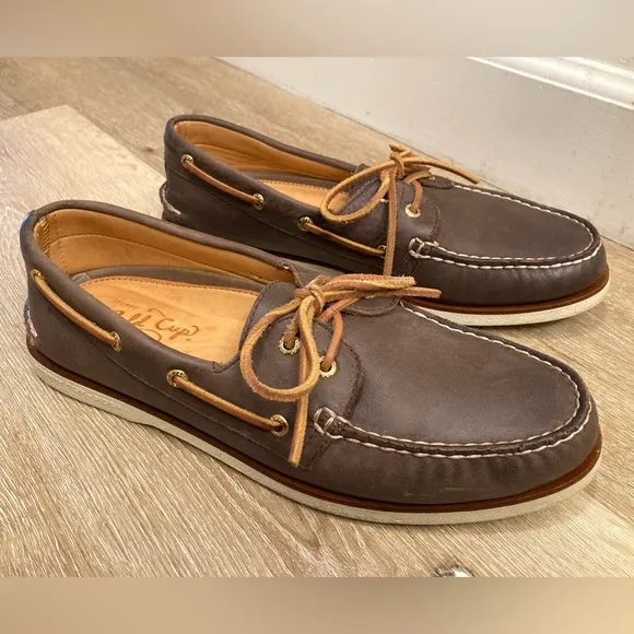 Sperry Gold Cup Luxury Collection Brown Boat Shoes Penny Loafers Mens US 11.5