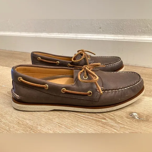 Sperry Gold Cup Luxury Collection Brown Boat Shoes Penny Loafers Mens US 11.5