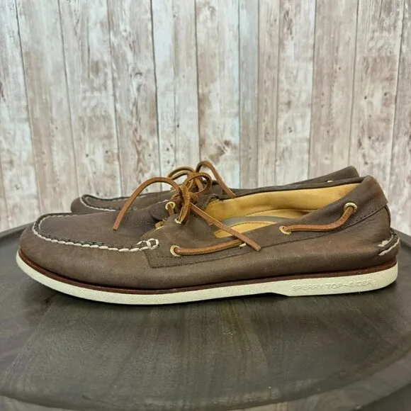Sperry Gold Cup Top Sider Mens Slip On Loafer Boat Shoes Leather Brown