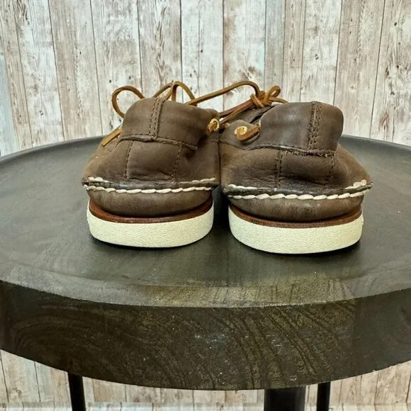 Sperry Gold Cup Top Sider Mens Slip On Loafer Boat Shoes Leather Brown