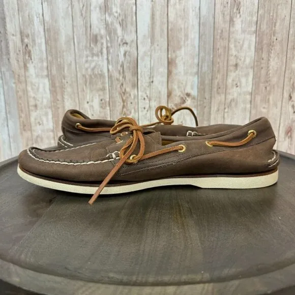 Sperry Gold Cup Top Sider Mens Slip On Loafer Boat Shoes Leather Brown