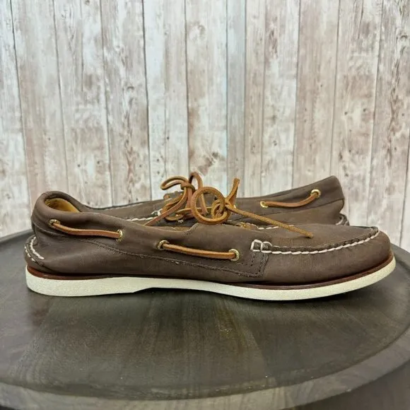 Sperry Gold Cup Top Sider Mens Slip On Loafer Boat Shoes Leather Brown