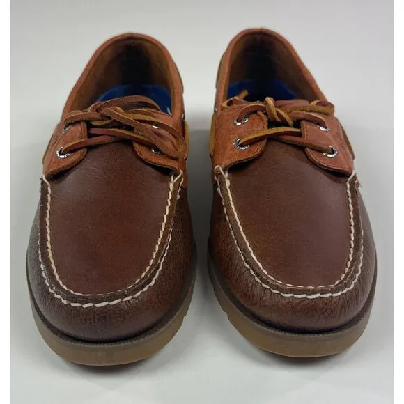 Sperry Top-Sider Leeward Two-Tone Tan Brown Mens 8.5 M Leather Boat Shoes