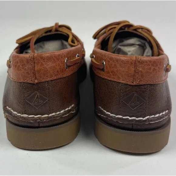 Sperry Top-Sider Leeward Two-Tone Tan Brown Mens 8.5 M Leather Boat Shoes