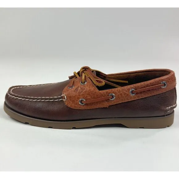 Sperry Top-Sider Leeward Two-Tone Tan Brown Mens 8.5 M Leather Boat Shoes