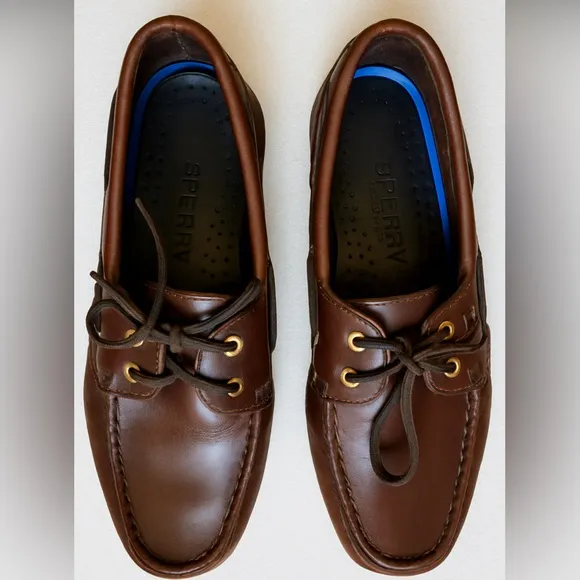 Sperry Top Sider Men’s Boat Shoes in Dark Brown Leather - Size 12