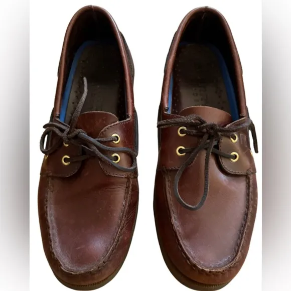 Sperry Top Sider Men’s Boat Shoes in Dark Brown Leather - Size 12