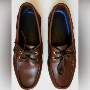 Sperry Top Sider Men’s Boat Shoes in Dark Brown Leather - Size 12