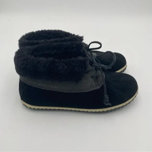 Sperry Women's Leather Faux Fur Fuzzy Duck Slippers Ankle Boots Booties Shoes 7