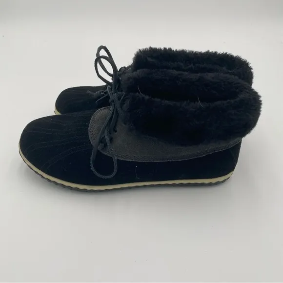 Sperry Women's Leather Faux Fur Fuzzy Duck Slippers Ankle Boots Booties Shoes 7