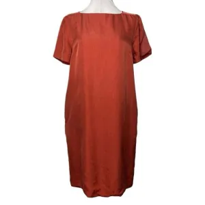 SPORTMAX Vintage Silk Dress Womens Small Terra Cotta Minimalist Office Casual