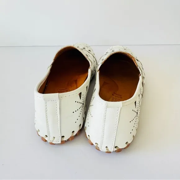 Spring Step Fusaro Flats Womens Slip On Shoes Leather White Sz 39 Loafer Casual