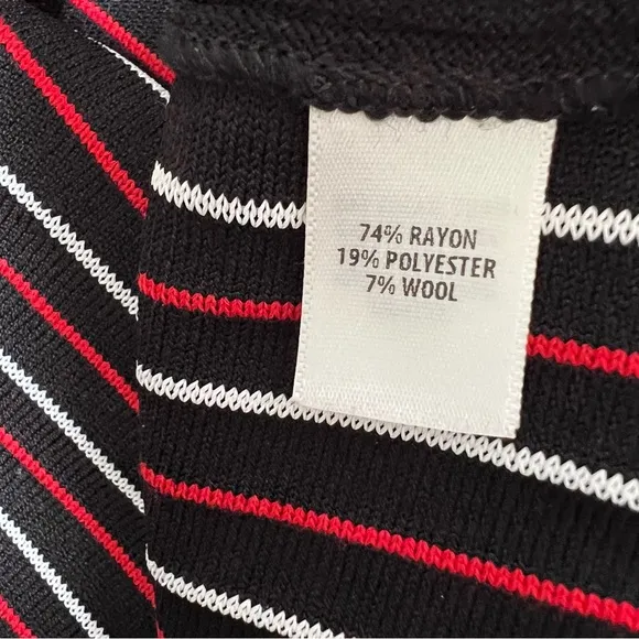 St. John Atlantis Knit Dress Fit &amp; Flair Red &amp; Black Striped Quite Luxury Preppy