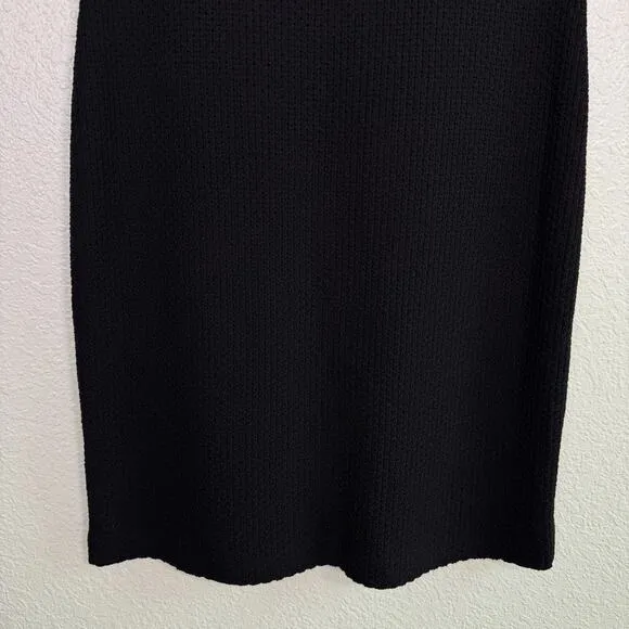 St John Caviar Dress Womens 8 Santana Knit Sheath Wool Rayon Office Minimalist