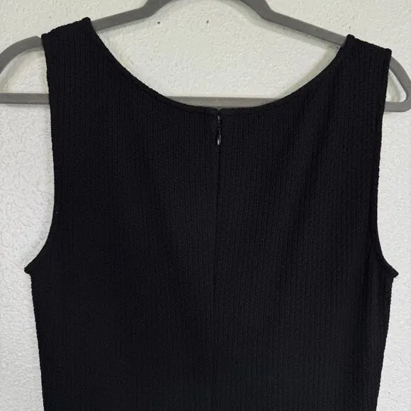 St John Caviar Dress Womens 8 Santana Knit Sheath Wool Rayon Office Minimalist