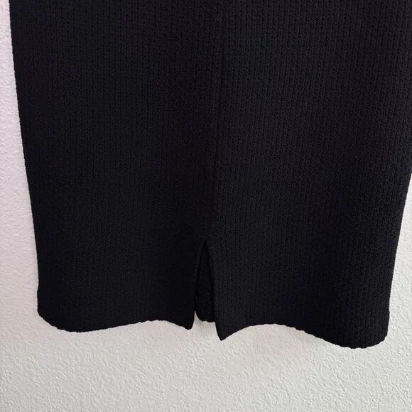 St John Caviar Dress Womens 8 Santana Knit Sheath Wool Rayon Office Minimalist