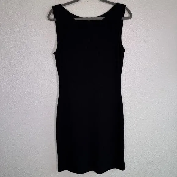 St John Caviar Dress Womens 8 Santana Knit Sheath Wool Rayon Office Minimalist