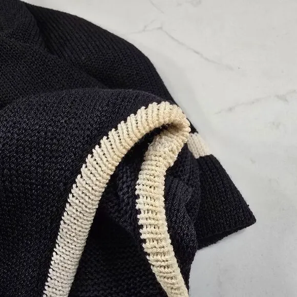 St. John Sport Santana Knit Sweater Dress M Womens Black Sleeveless Quiet Luxury