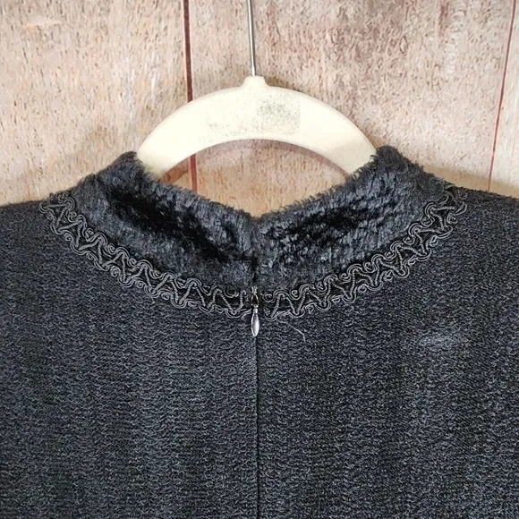 ST. JOHN Womens Dress Size 4 Solid Black Long Sleeve Knee Length Minimalist