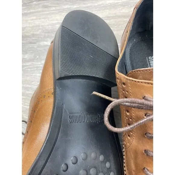 Stacy Adams Mens 13 M Oxfords Brown Lace Up Wingtip Leather Shoes Casual Preppy