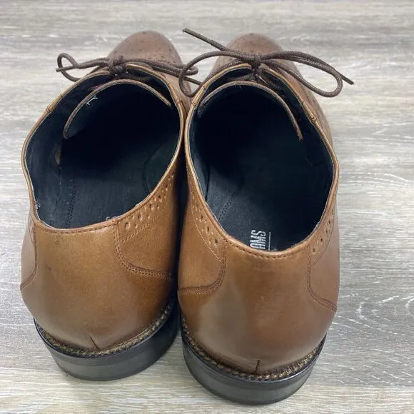 Stacy Adams Mens 13 M Oxfords Brown Lace Up Wingtip Leather Shoes Casual Preppy