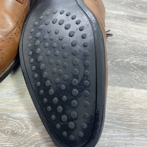 Stacy Adams Mens 13 M Oxfords Brown Lace Up Wingtip Leather Shoes Casual Preppy