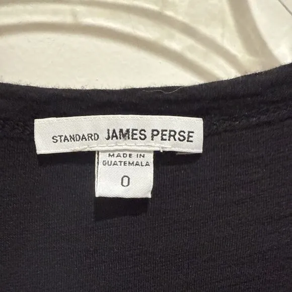 Standard James Perse Dress Sleeveless Black Midi Minimalist Capsule Size 0 XS