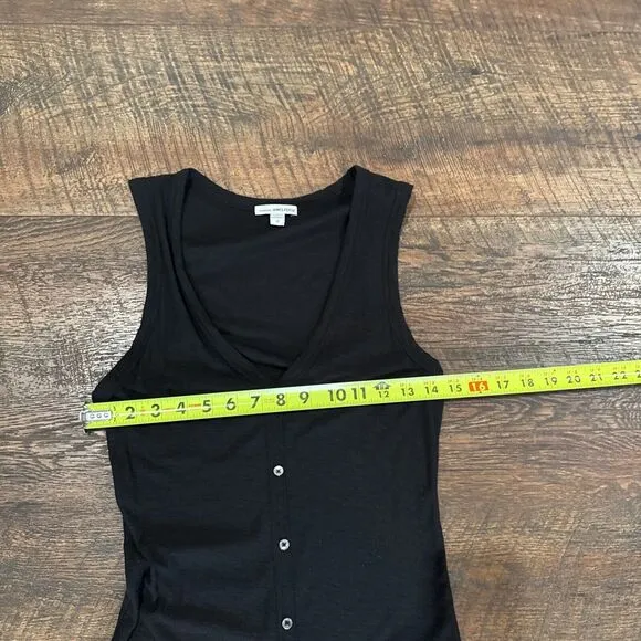 Standard James Perse Dress Sleeveless Black Midi Minimalist Capsule Size 0 XS