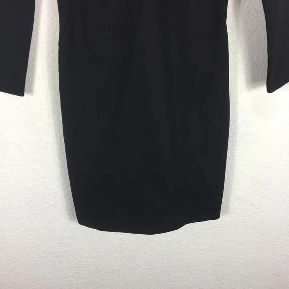 Stella McCartney Black Embellished Neck Mesh Insert Knee Length Dress Size 44