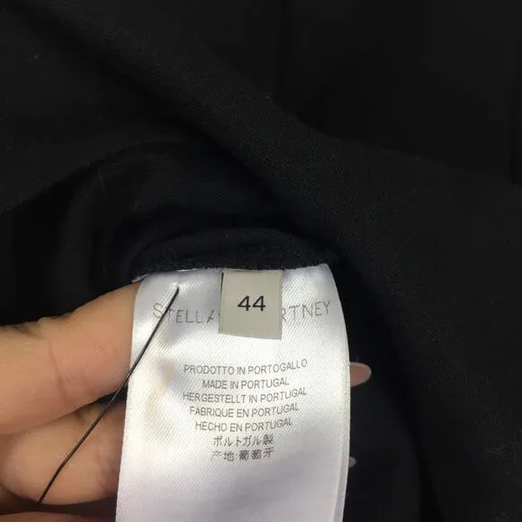Stella McCartney Black Embellished Neck Mesh Insert Knee Length Dress Size 44