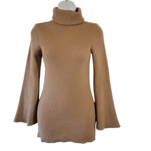 STELLA McCARTNEY Made in Italy Brown Sweater Dress Sz S Cowlneck Quite Luxury
