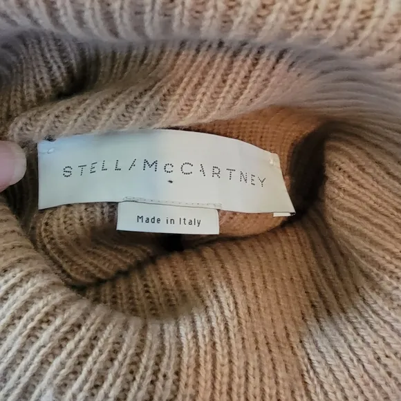 STELLA McCARTNEY Made in Italy Brown Sweater Dress Sz S Cowlneck Quite Luxury