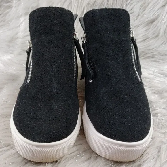 Steve Madden Black Caliber Double Zipper Active Wedge Heel Footwear Shoes 8.5