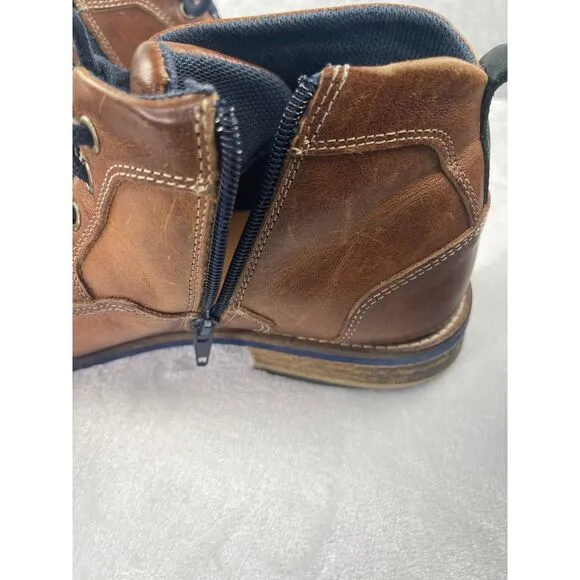 Steve Madden brown leather men's shoes, size 10, oxford zip chukka, city, career