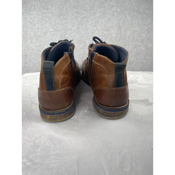 Steve Madden brown leather men's shoes, size 10, oxford zip chukka, city, career