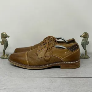 Steve Madden Brown TABLOID Leather Lace Up Oxford Shoes US 11.5 Mens