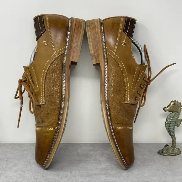 Steve Madden Brown TABLOID Leather Lace Up Oxford Shoes US 11.5 Mens