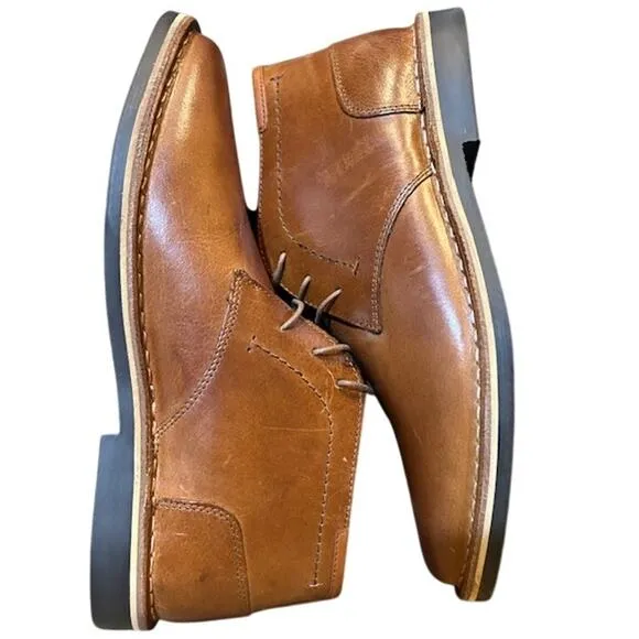 STEVE MADDEN Cognac Brown Leather Harken Chukka Dessert Boot NWOT Men's 100