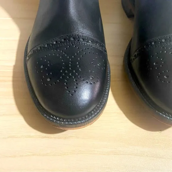 STEVE MADDEN DEADBOLT Men's Ankle Boots Black Leather Captoe Chelsea Size 11.5