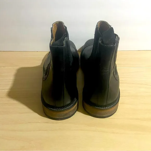STEVE MADDEN DEADBOLT Men's Ankle Boots Black Leather Captoe Chelsea Size 11.5