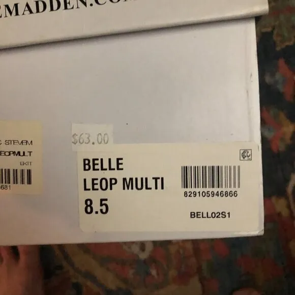 Steve Madden Leopard/Studded Detailed &quot;Belle&quot; Sneakers Size 8.5 NWT
