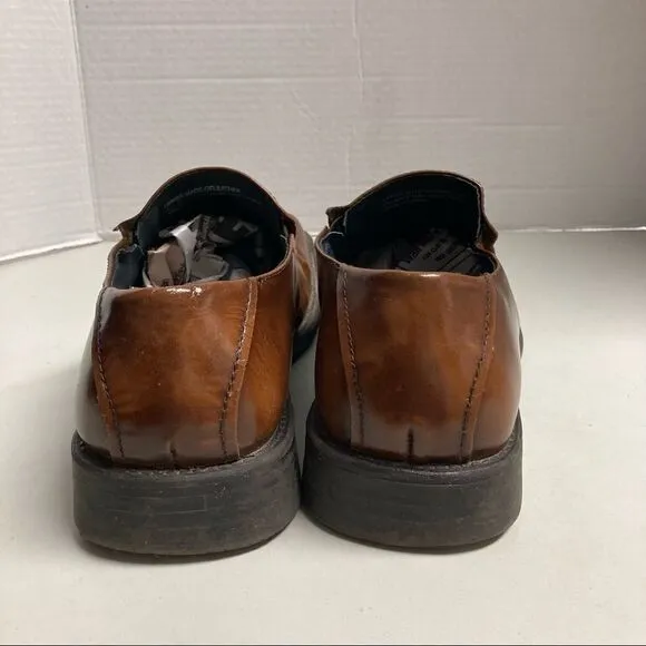 STEVE MADDEN, Men’s “Eclypse” Brown Leather Dress Shoes, Size 10,Slip-on