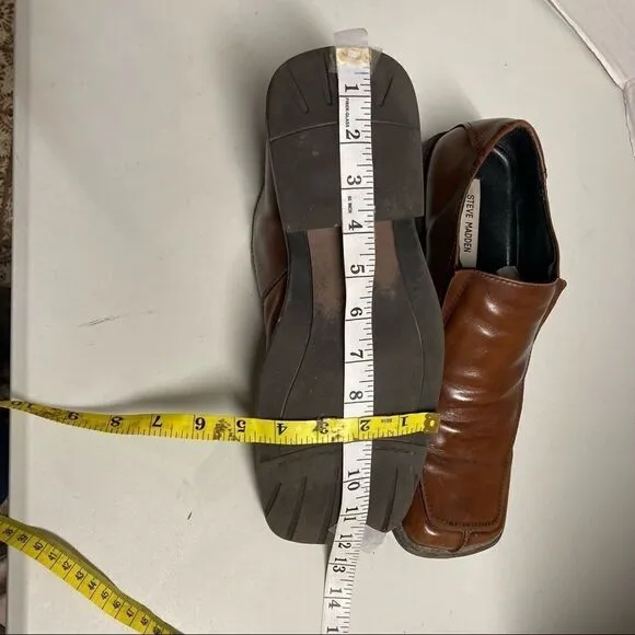 STEVE MADDEN, Men’s “Eclypse” Brown Leather Dress Shoes, Size 10,Slip-on