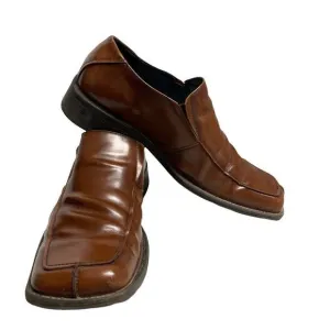 STEVE MADDEN, Men’s “Eclypse” Brown Leather Dress Shoes, Size 10,Slip-on