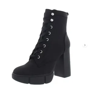 Steve Madden Women's Hani Ankle Booties Combat &amp; Lace-up Boots Black - 11