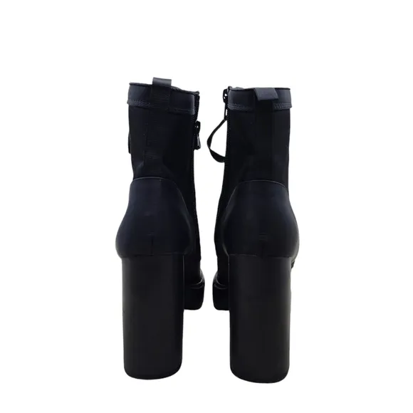 Steve Madden Women's Hani Ankle Booties Combat &amp; Lace-up Boots Black - 11